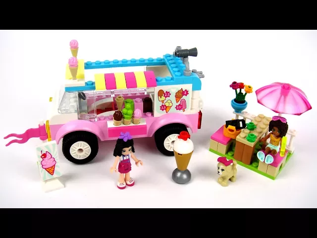 玩樂高積木 冰淇淋販賣車 巧克力 草莓口味 寵物當家 玩具開箱